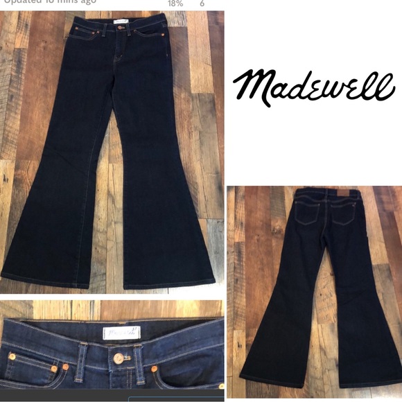 Madewell Denim - Madewell Women's Flea Market Flare bellbottom dark blue denim jeans size 27 EUC